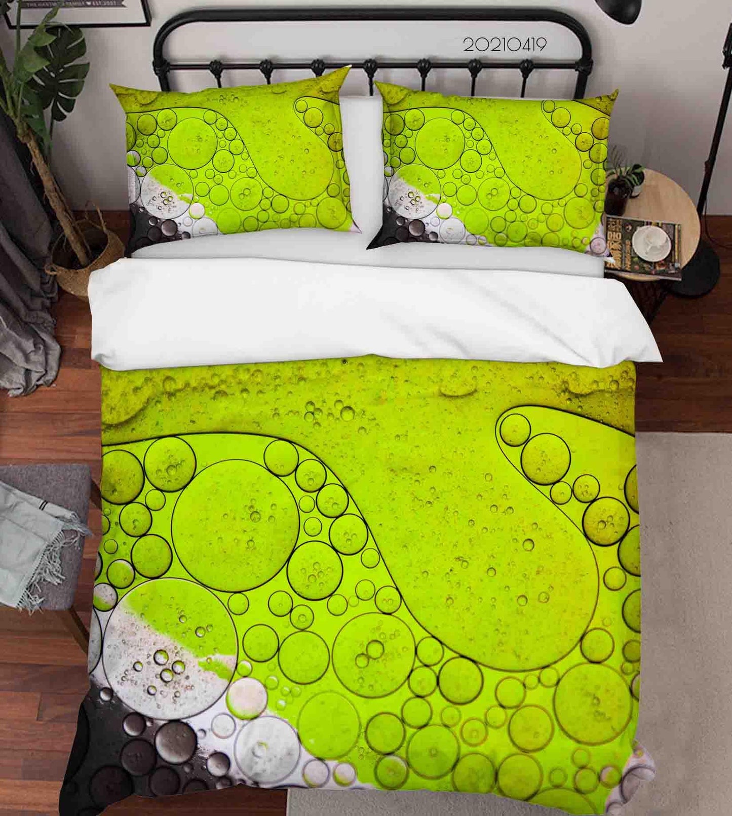 3D Abstract Green Bubble Quilt Cover Set Bedding Set Duvet Cover Pillowcases 132