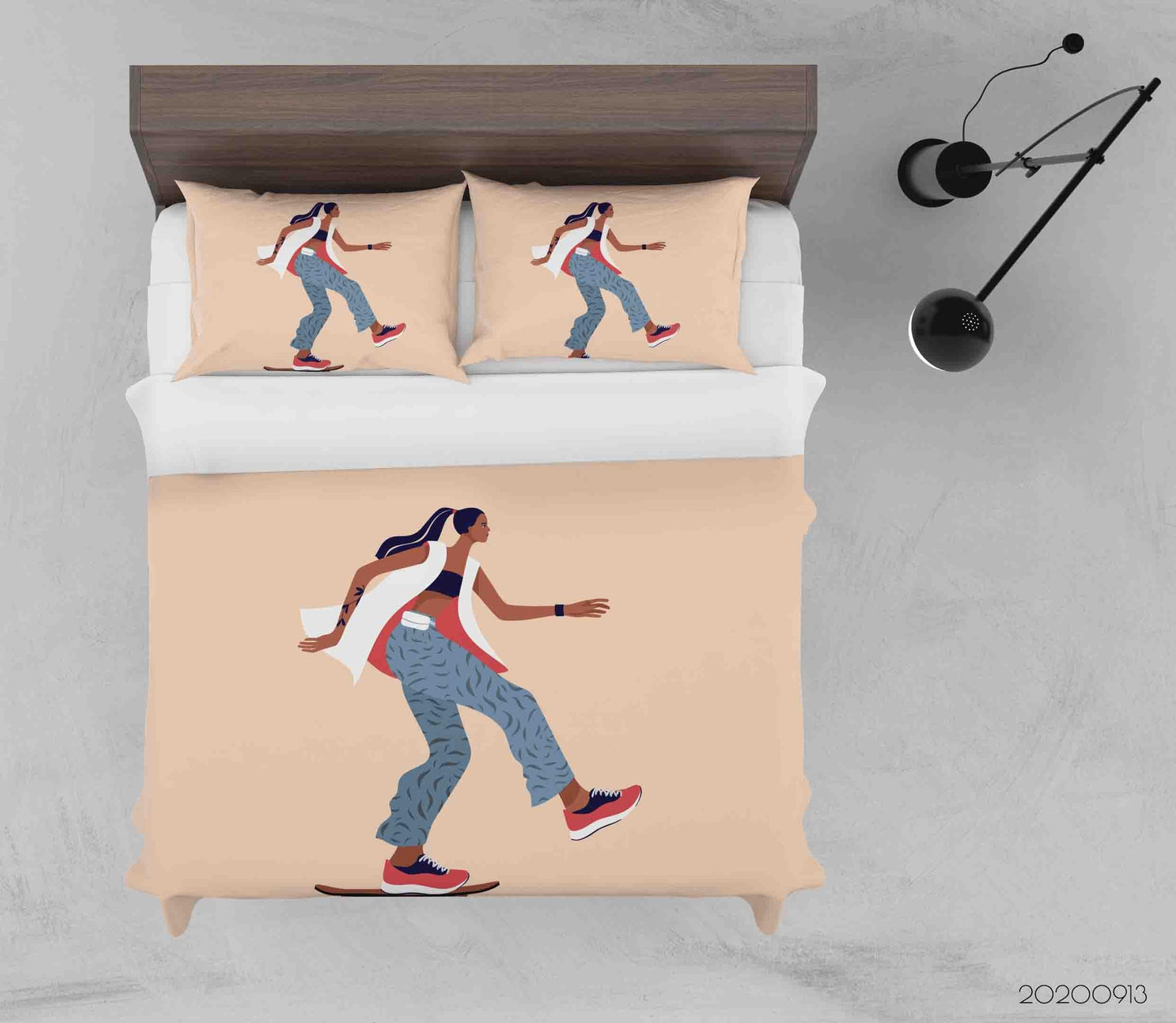 3D Beautiful Girl Card Flat Style Quilt Cover Set Bedding Set Duvet Cover Pillowcases WJ 1811