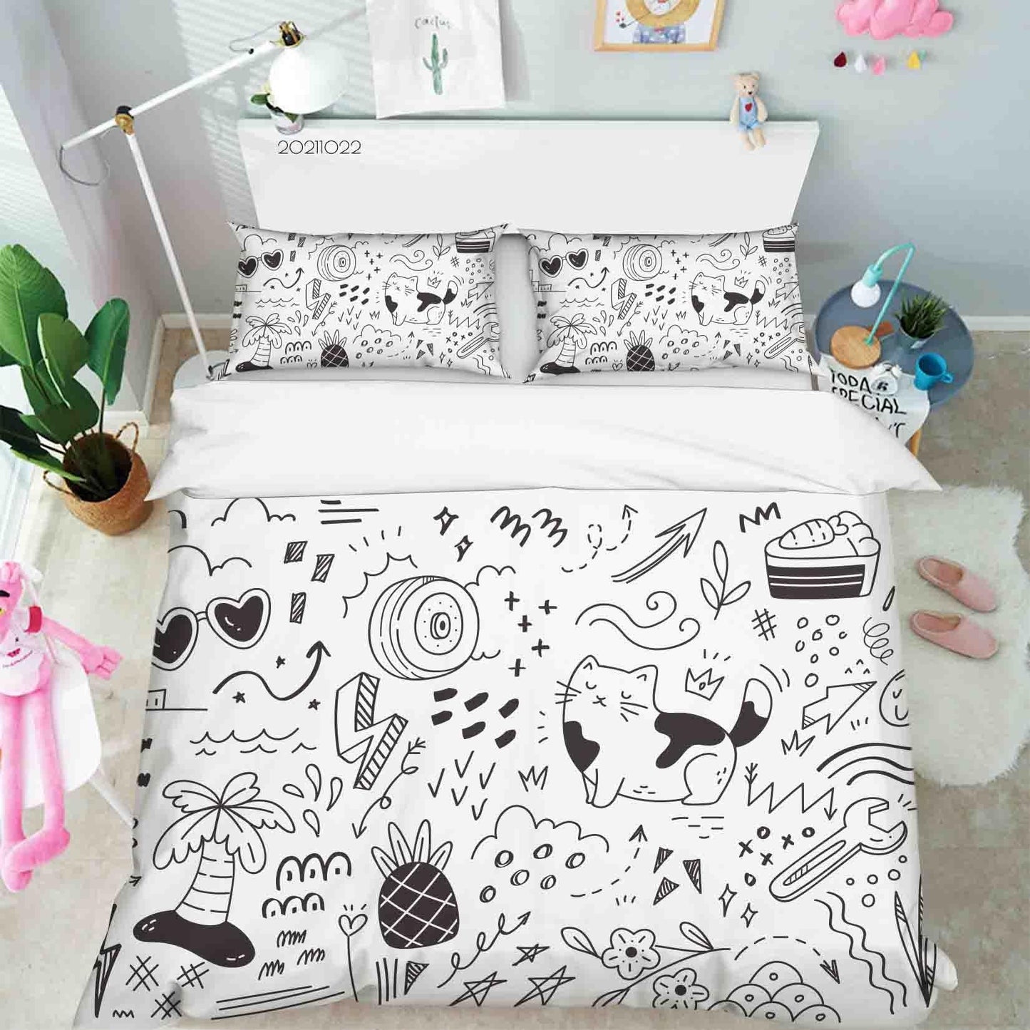 3D Abstract Art Graffiti Quilt Cover Set Bedding Set Duvet Cover Pillowcases 2