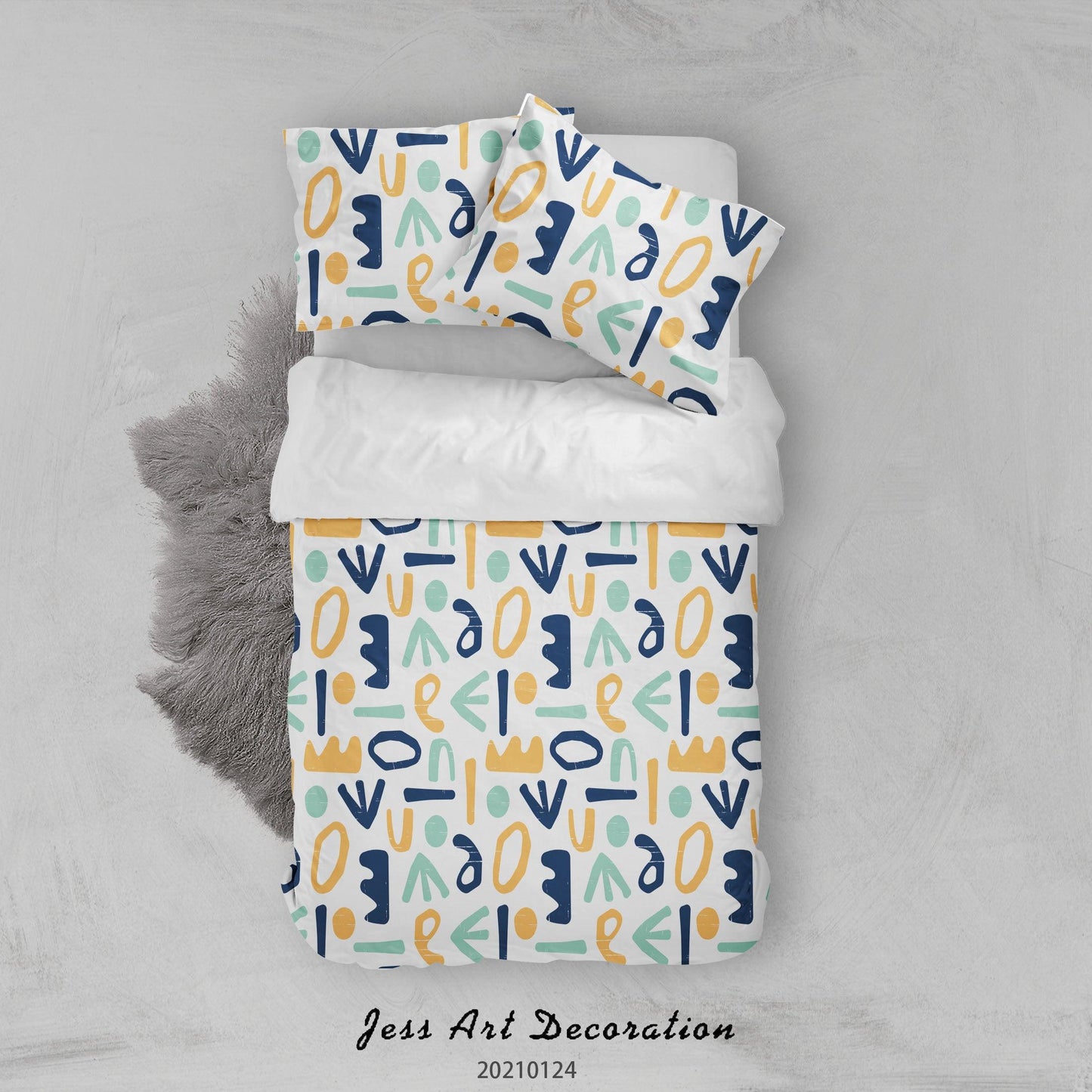 3D Abstract Green Geometric Shape Quilt Cover Set Bedding Set Duvet Cover Pillowcases 44