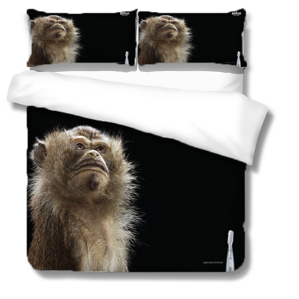 3D Animal Monkey Black Quilt Cover Set Bedding Set Duvet Cover Pillowcases 1176