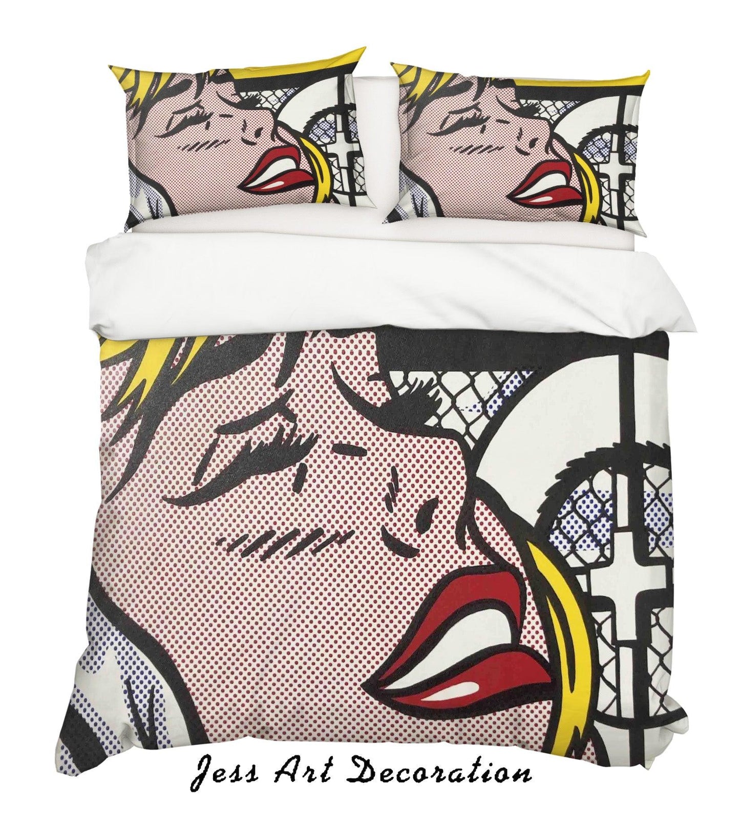3D Abstract Red Lips Lady Quilt Cover Set Bedding Set Duvet Cover Pillowcases LXL
