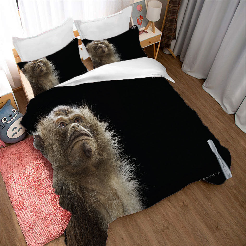 3D Animal Monkey Black Quilt Cover Set Bedding Set Duvet Cover Pillowcases 1176