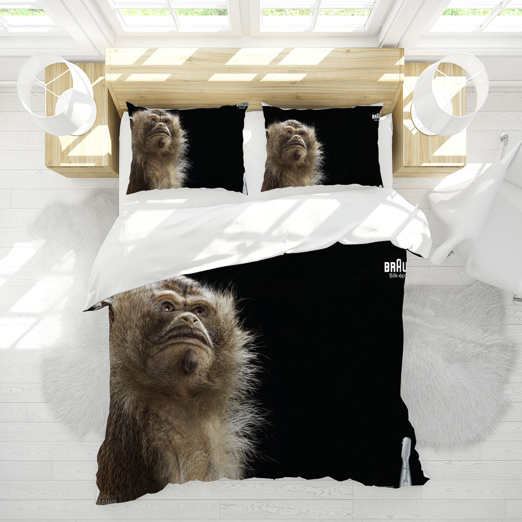 3D Animal Monkey Black Quilt Cover Set Bedding Set Duvet Cover Pillowcases 1176