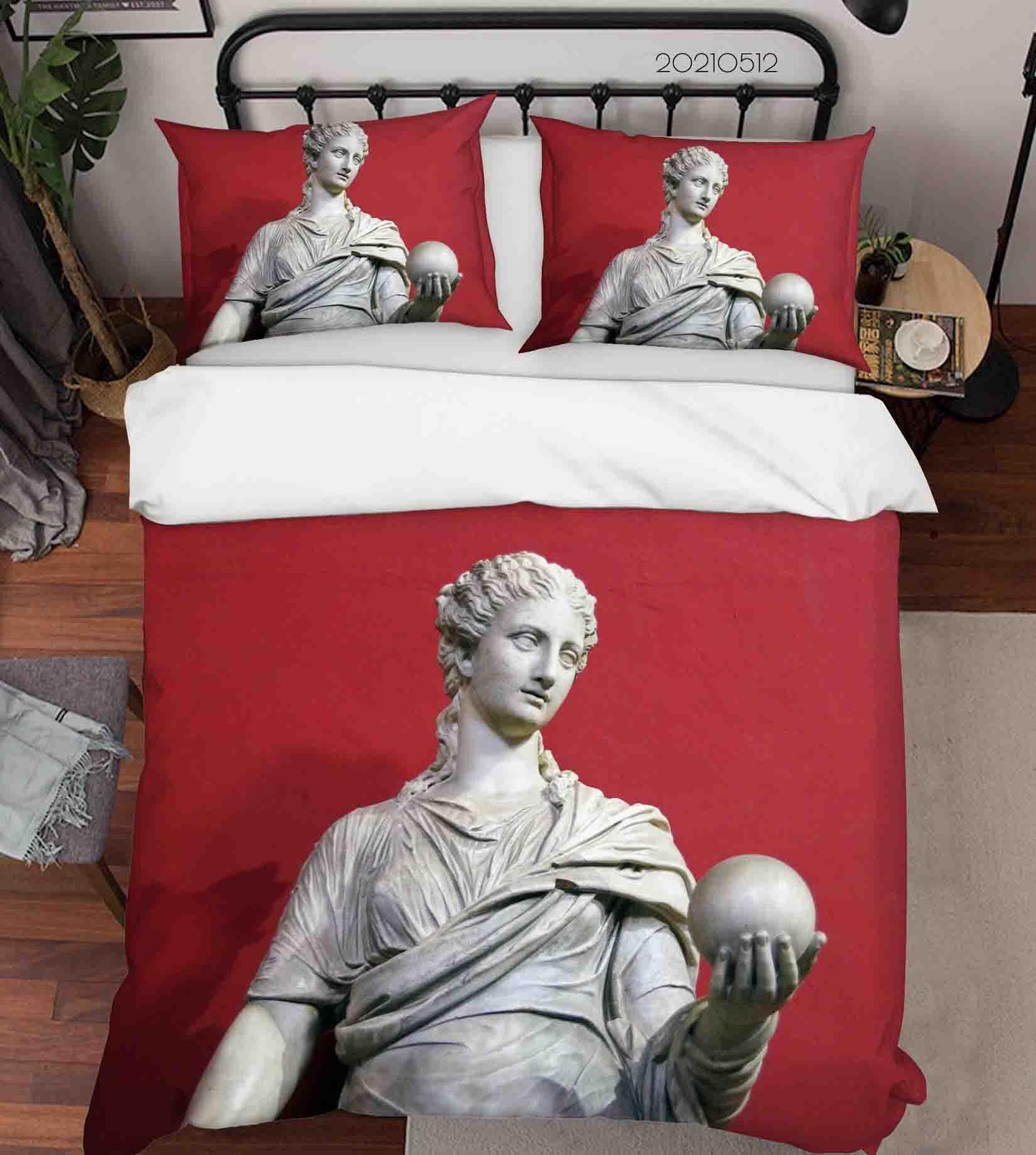 3D Art Sculpture Red Quilt Cover Set Bedding Set Duvet Cover Pillowcases 243