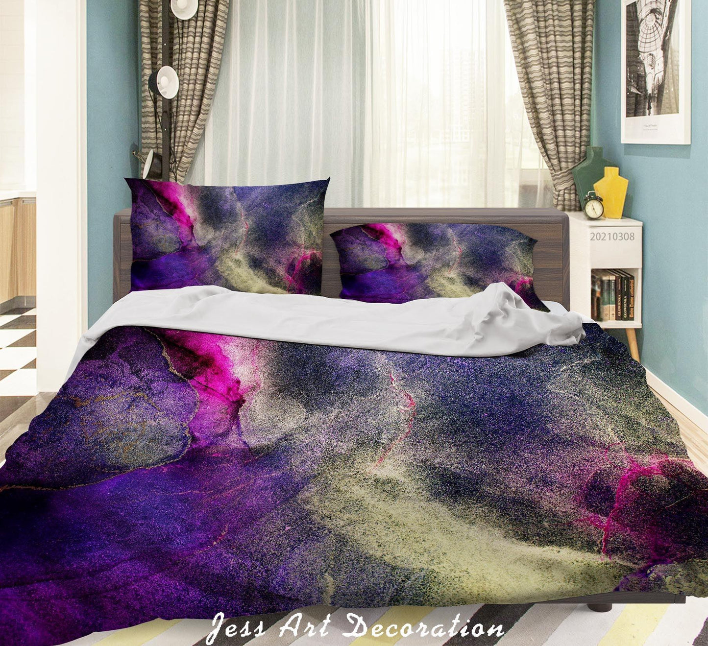3D Abstract Color Marble Quilt Cover Set Bedding Set Duvet Cover Pillowcases 311