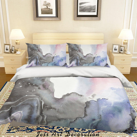 3D Abstract Watercolor Painting Quilt Cover Set Bedding Set Pillowcases 49