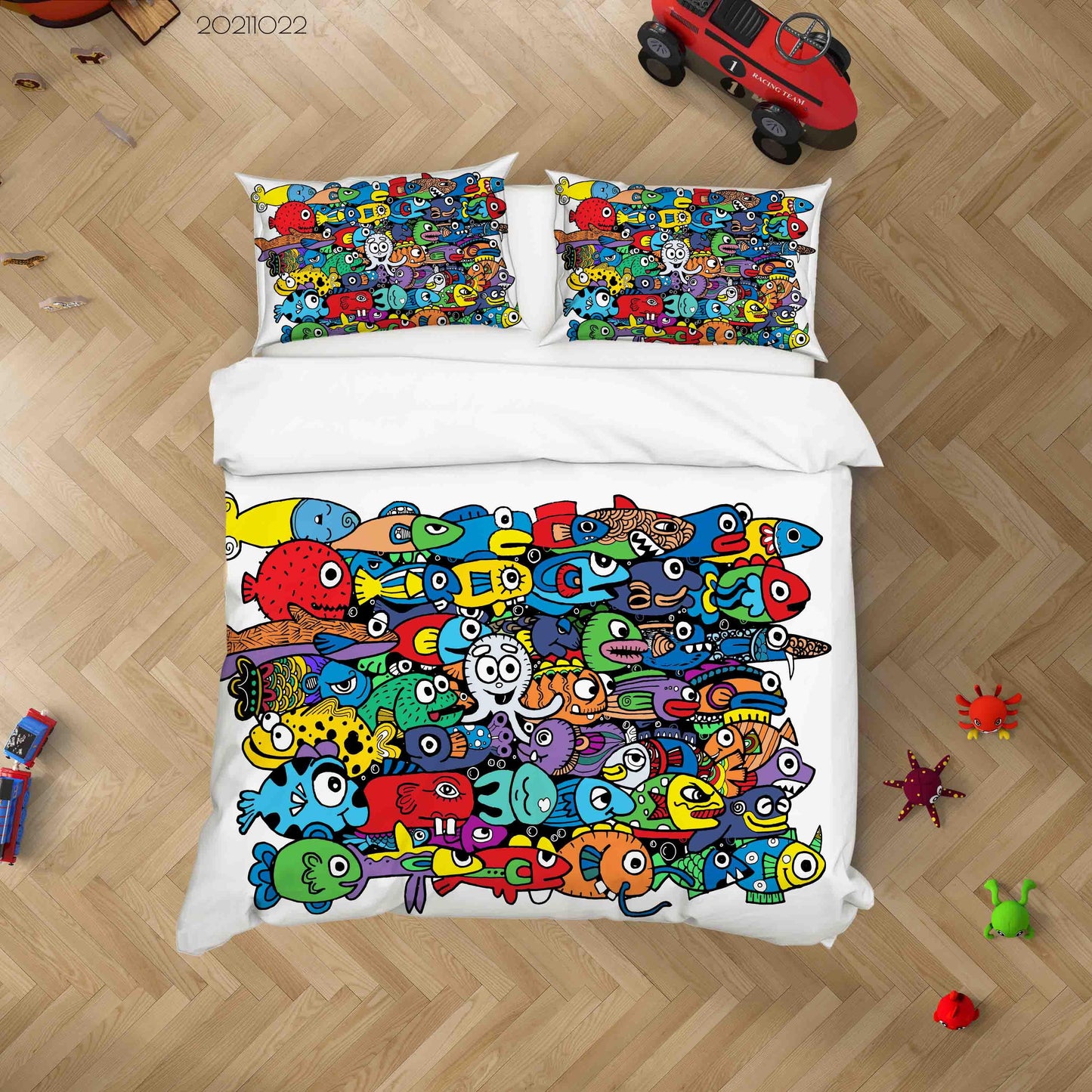 3D Abstract Color Monster Graffiti Quilt Cover Set Bedding Set Duvet Cover Pillowcases 19