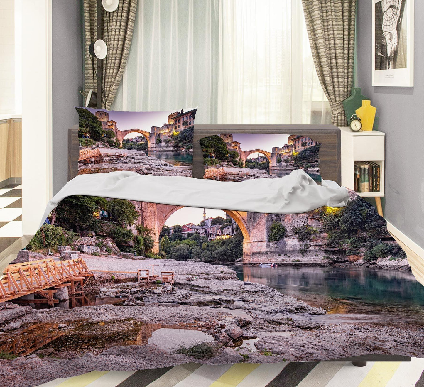 3D Bridge Landscape Quilt Cover Set Bedding Set Pillowcases 125
