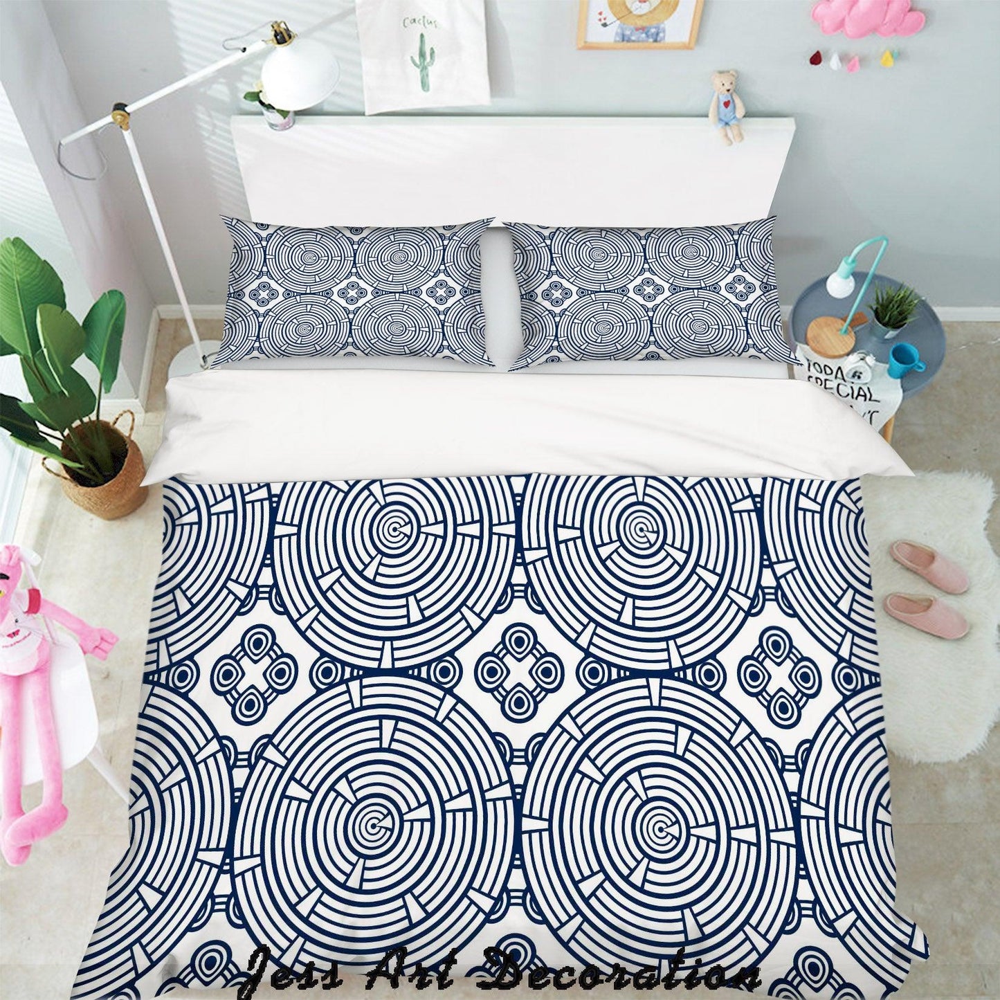 3D Black White Plates Pattern Quilt Cover Set Bedding Set Pillowcases 340