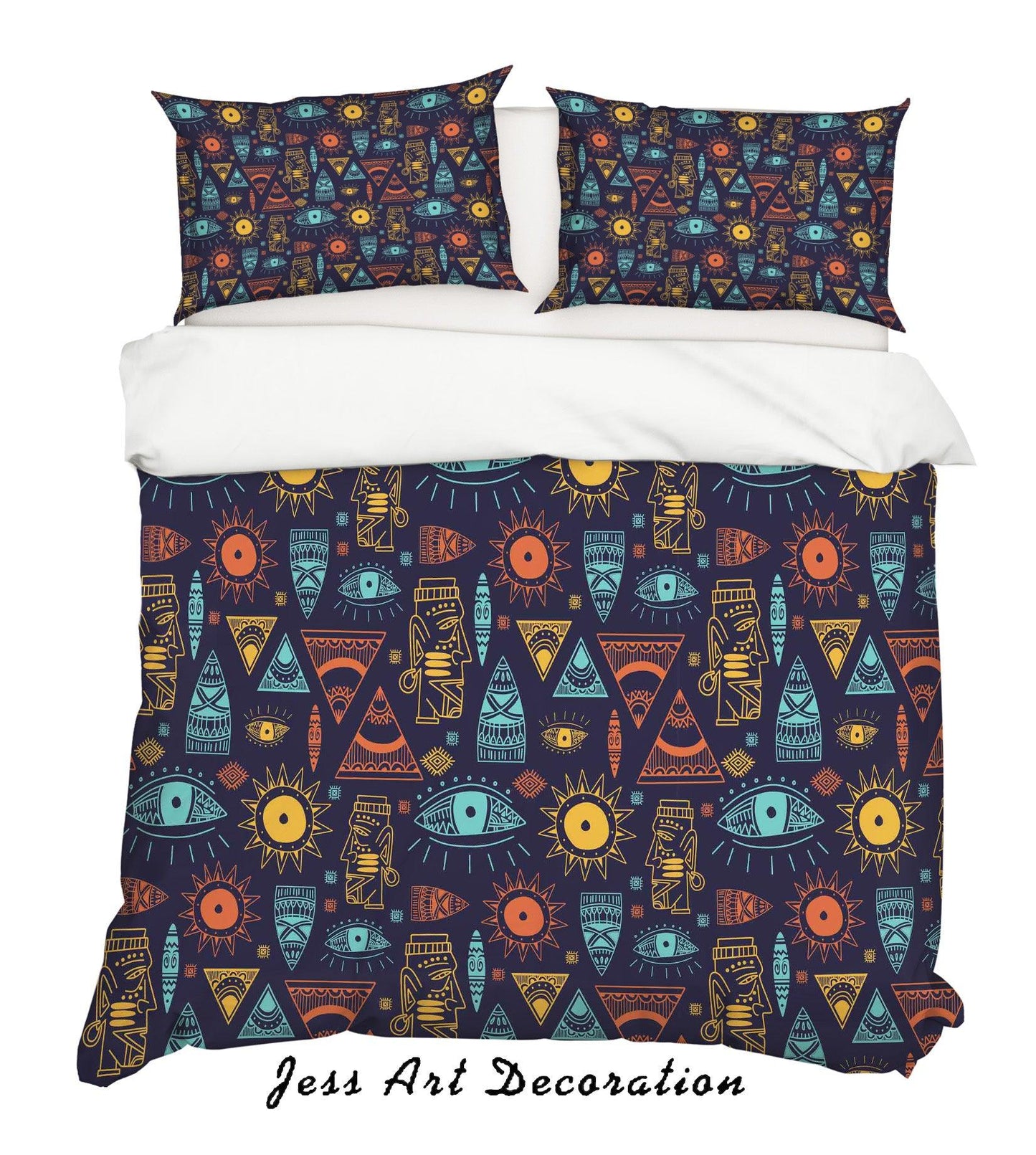 3D Blue Sun Eye Pattern Quilt Cover Set Bedding Set Pillowcases 64