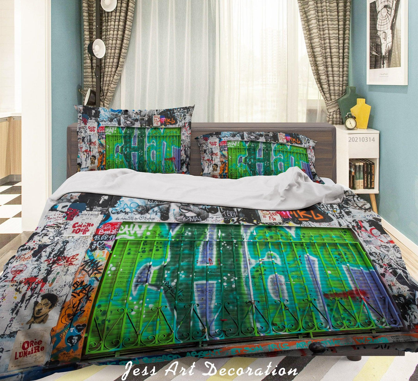 3D Abstract Street Graffiti Quilt Cover Set Bedding Set Duvet Cover Pillowcases 197