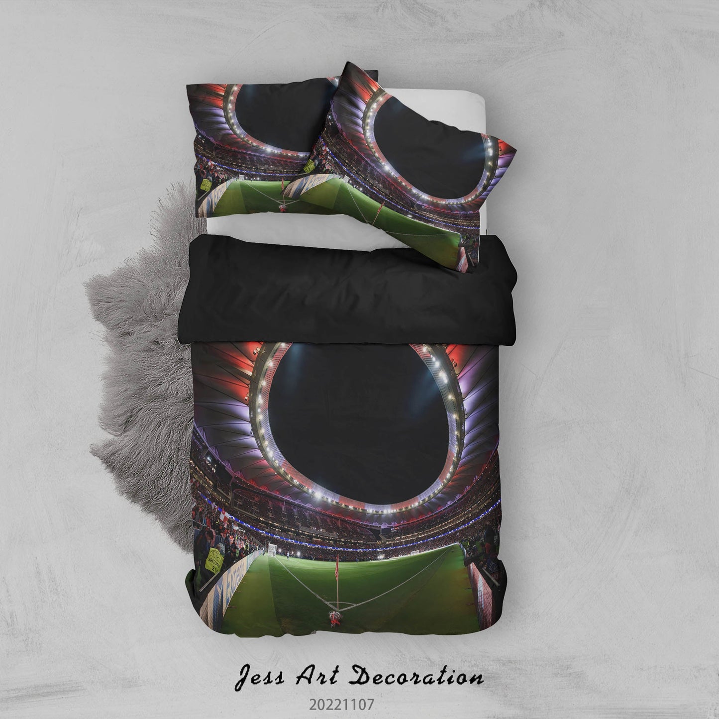 3D Atletico Madrid Spectator Seats Lamplight Quilt Cover Set Bedding Set Duvet Cover Pillowcase 841