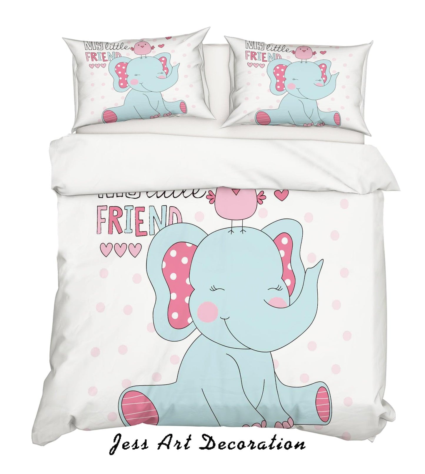 3D Cartoon Elephant Bird Quilt Cover Set Bedding Set Pillowcases 170
