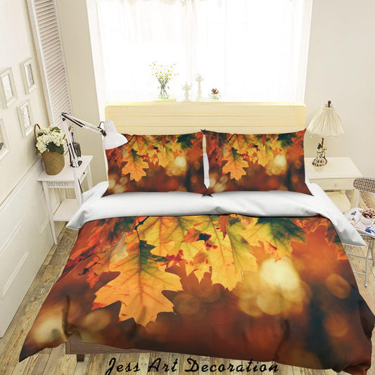 3D Autumn Leaf Landscape Quilt Cover Set Bedding Set Duvet Cover Pillowcases 306