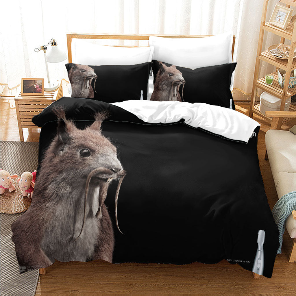 3D Animal Rabbit Black Quilt Cover Set Bedding Set Duvet Cover Pillowcases 1179