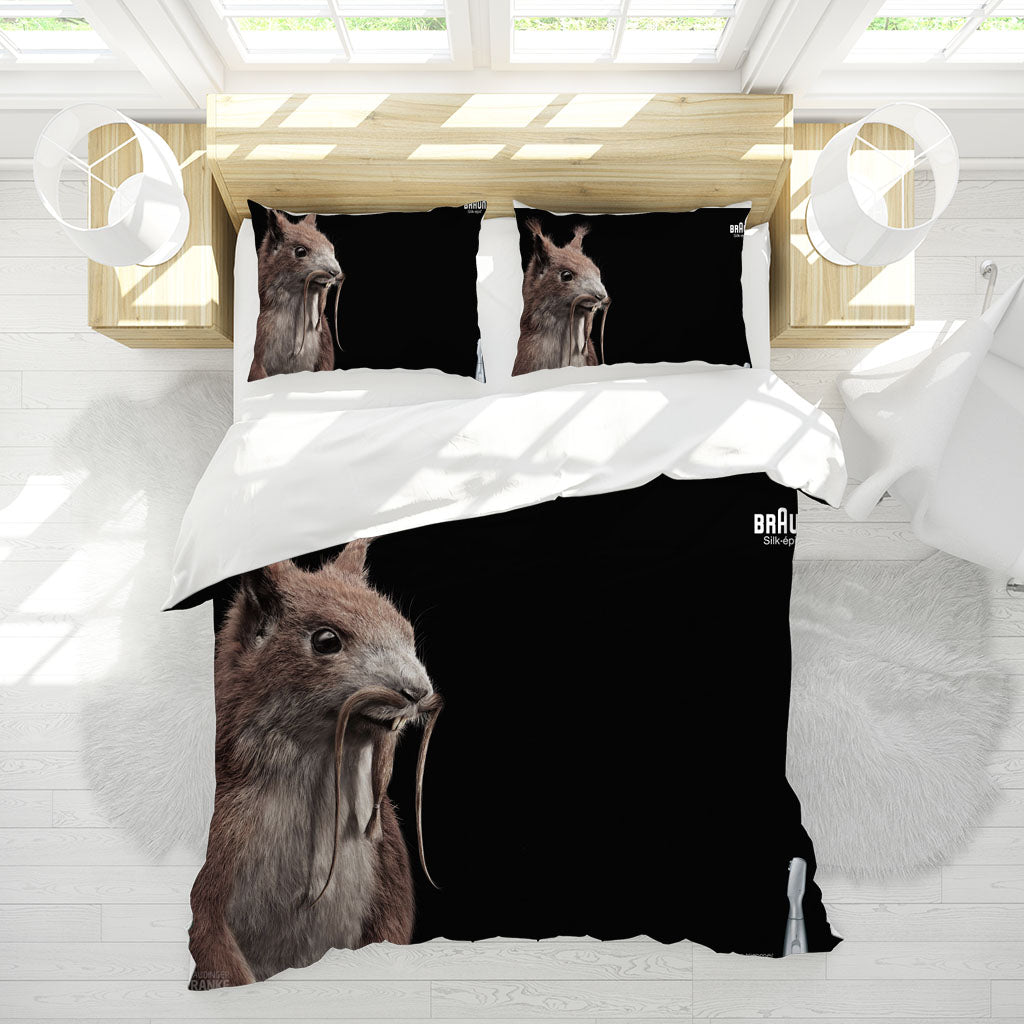 3D Animal Rabbit Black Quilt Cover Set Bedding Set Duvet Cover Pillowcases 1179