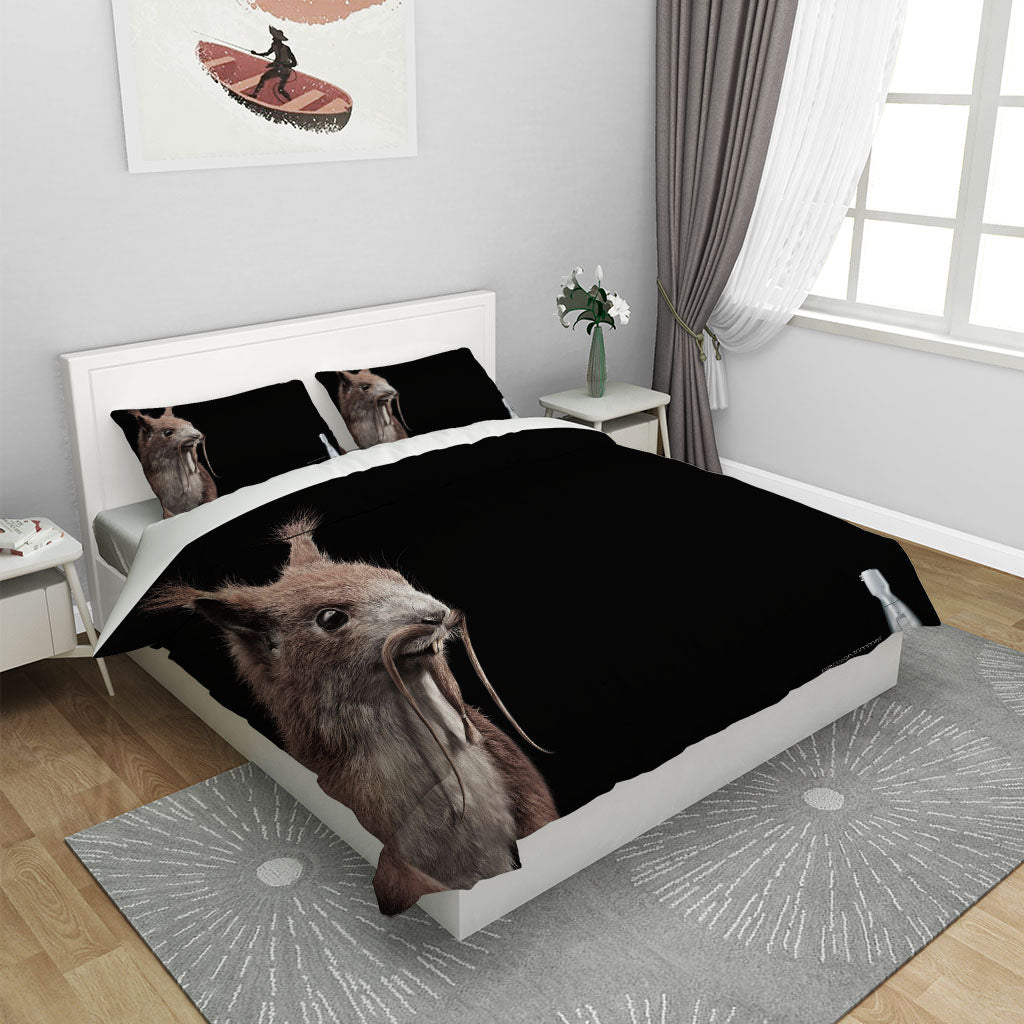 3D Animal Rabbit Black Quilt Cover Set Bedding Set Duvet Cover Pillowcases 1179