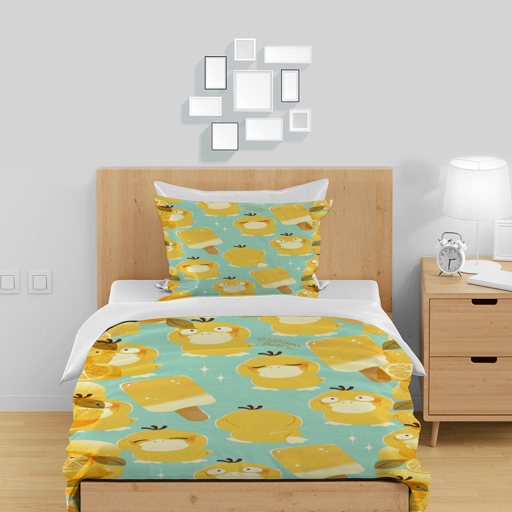 3D Bird Leaf Ice Cream Yellow Quilt Cover Set Bedding Set Duvet Cover Pillowcase 1429