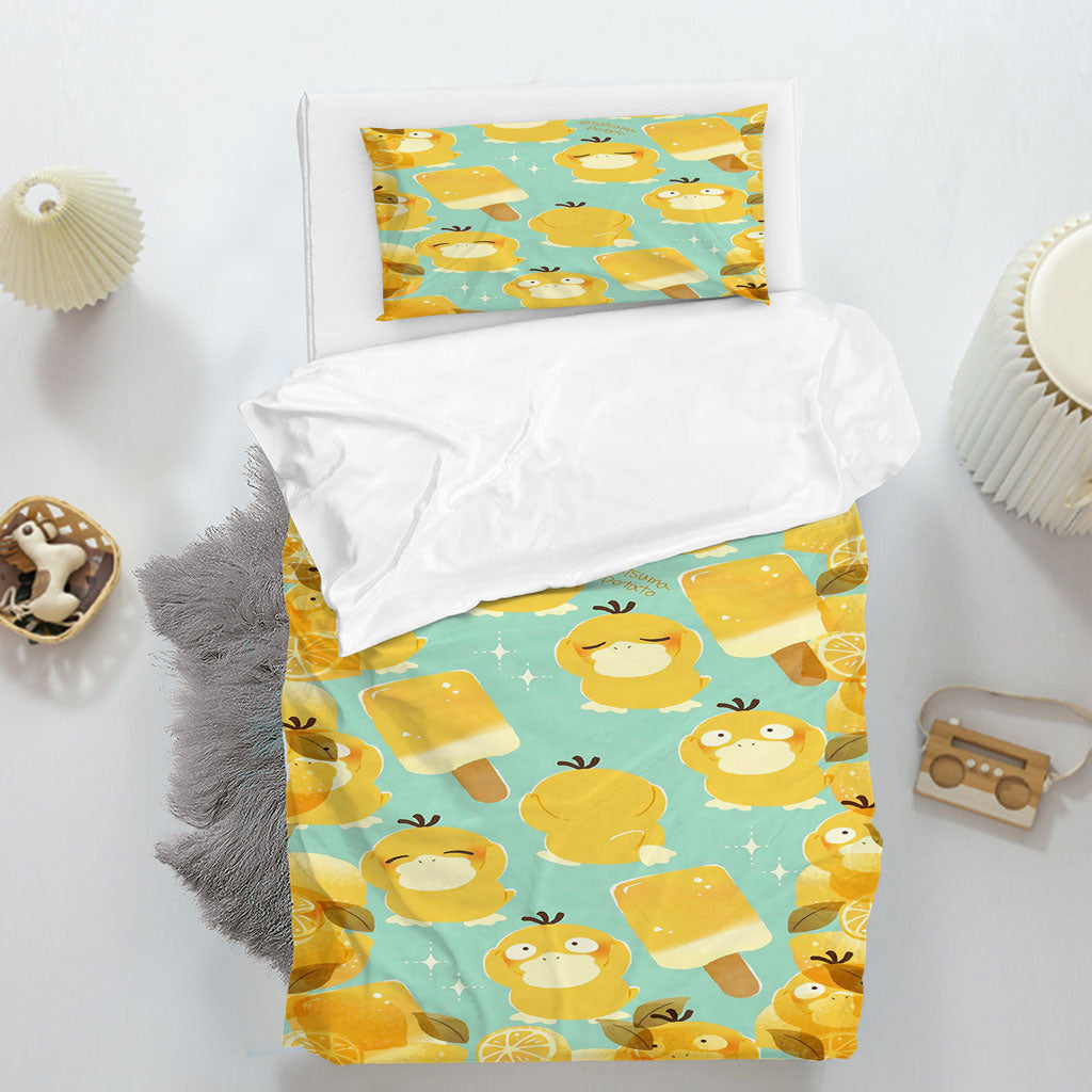 3D Bird Leaf Ice Cream Yellow Quilt Cover Set Bedding Set Duvet Cover Pillowcase 1429