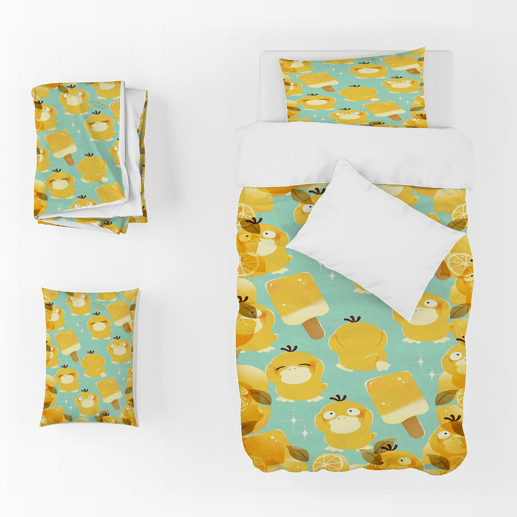 3D Bird Leaf Ice Cream Yellow Quilt Cover Set Bedding Set Duvet Cover Pillowcase 1429