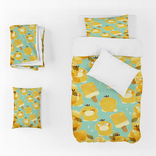 3D Bird Leaf Ice Cream Yellow Quilt Cover Set Bedding Set Duvet Cover Pillowcase 1429