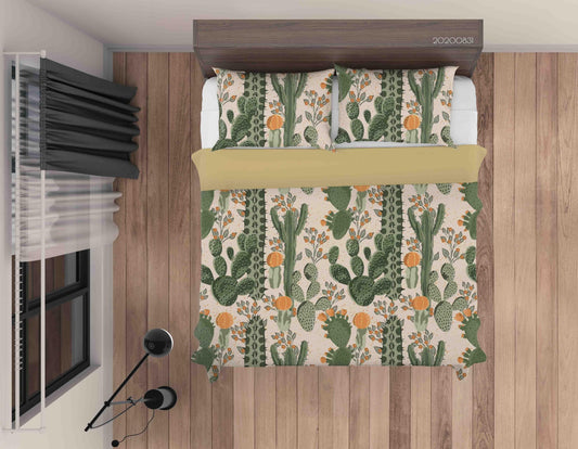 3D Cacti Flowers Pattern Quilt Cover Set Bedding Set Duvet Cover Pillowcases WJ 3412