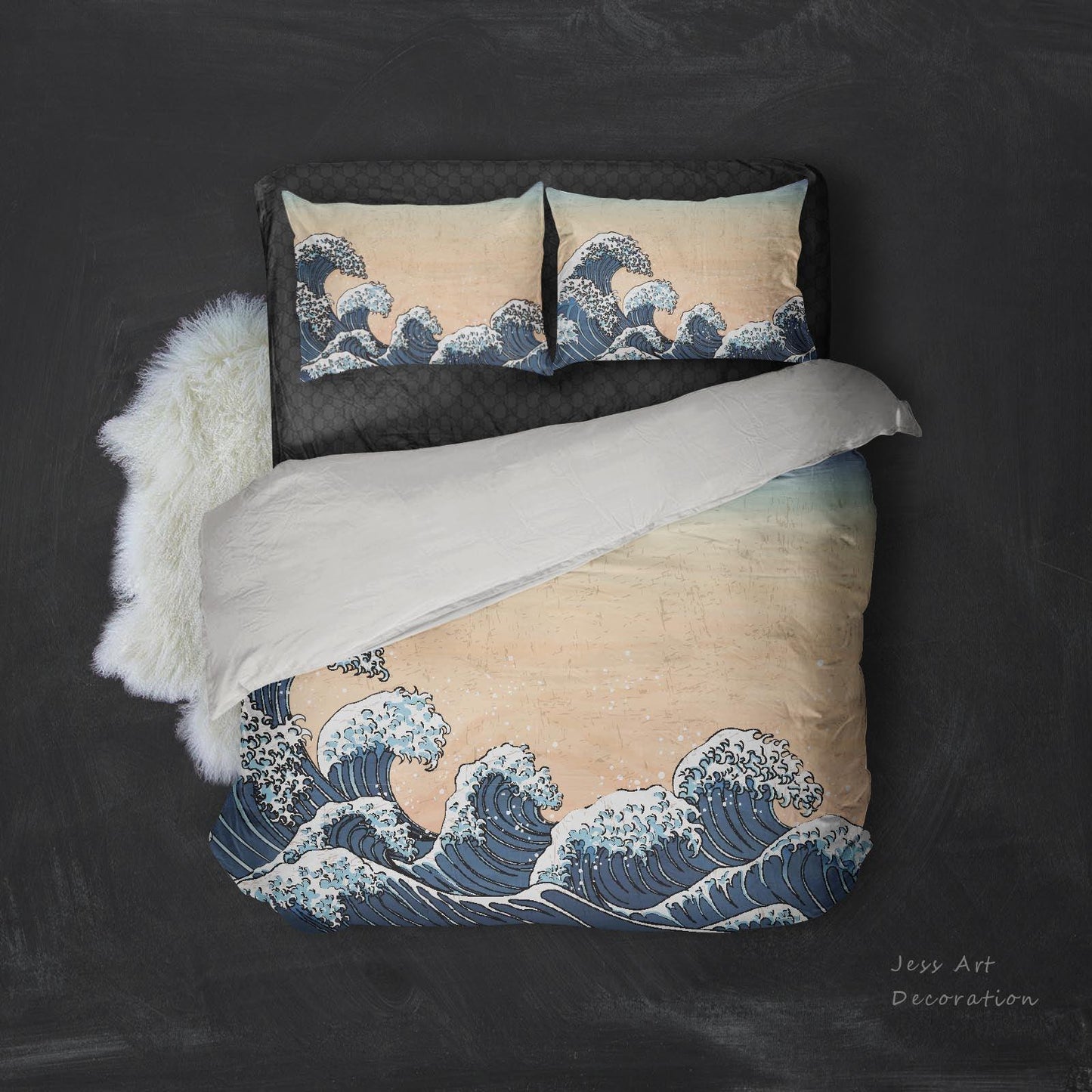 3D Abstract Blue Sea Waves Quilt Cover Set Bedding Set Pillowcases 174