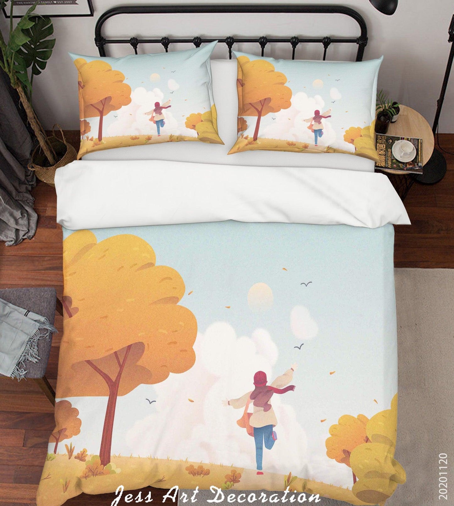 3D Autumn Tree Grassland Plant Quilt Cover Set Bedding Set Duvet Cover Pillowcases LXL