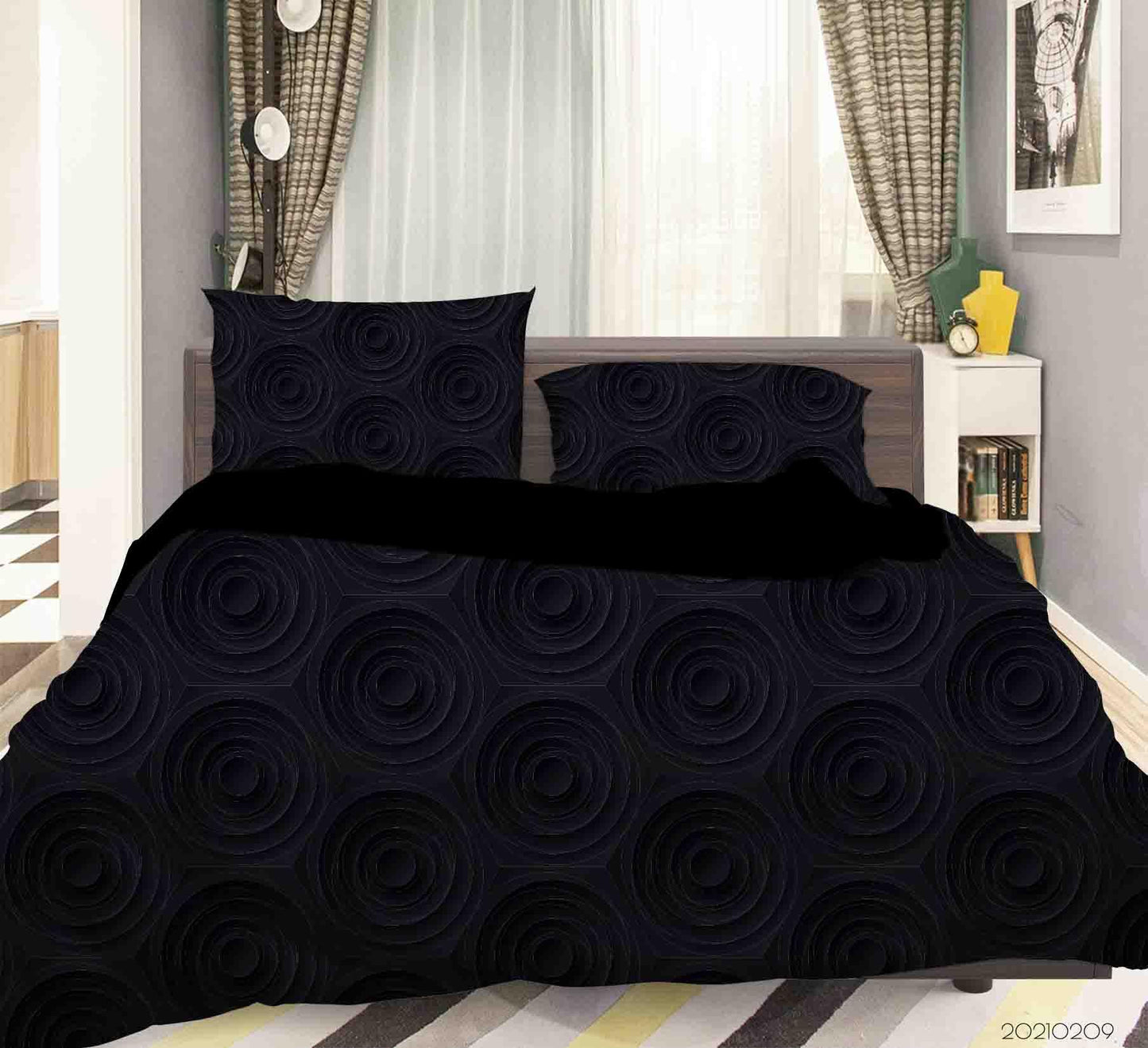 3D Abstract Black Geometric Pattern Quilt Cover Set Bedding Set Duvet Cover Pillowcases 273
