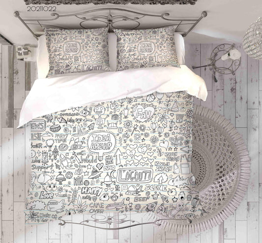 3D Abstract Art Graffiti Quilt Cover Set Bedding Set Duvet Cover Pillowcases 73