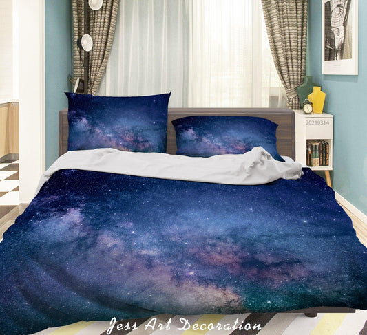 3D Blue Starry Sky Quilt Cover Set Bedding Set Duvet Cover Pillowcases 145