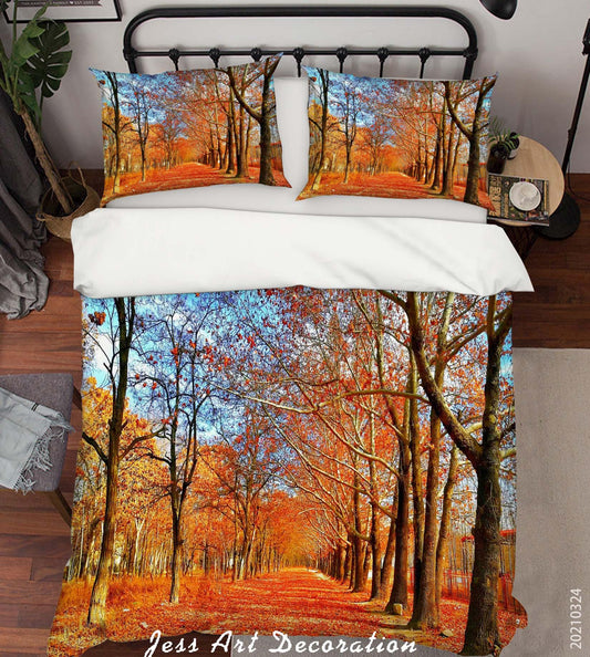 3D Autumn Forest Nature Landscape Quilt Cover Set Bedding Set Duvet Cover Pillowcases 94 LQH