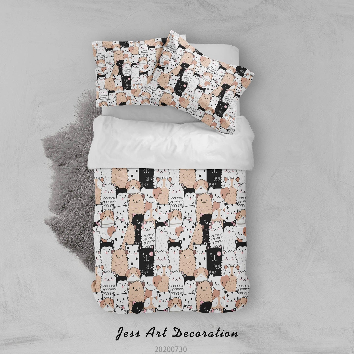 3D Cartoon Dog Quilt Cover Set Bedding Set Duvet Cover Pillowcases LXL 21