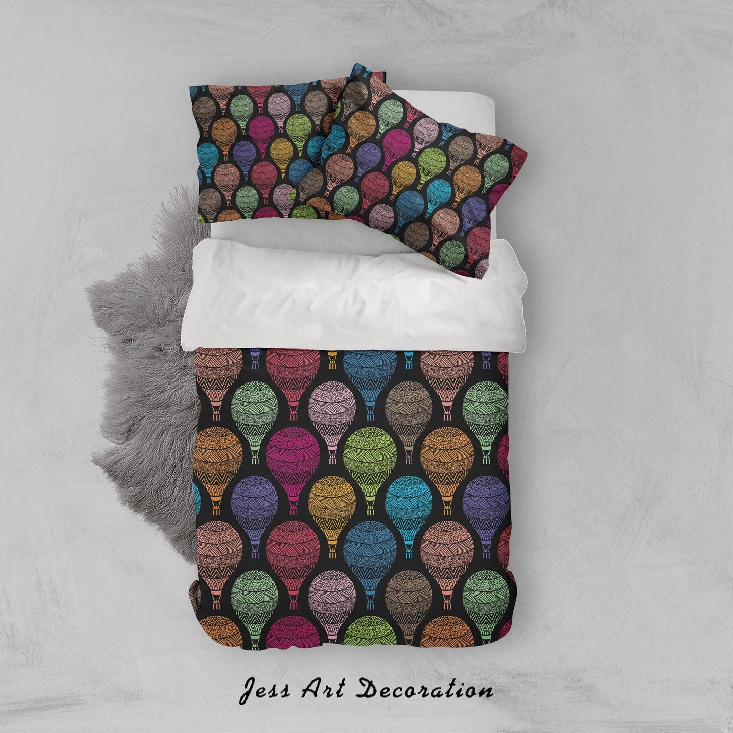 3D Cartoon Hot Air Balloon Quilt Cover Set Bedding Set Duvet Cover Pillowcases WJ 6817