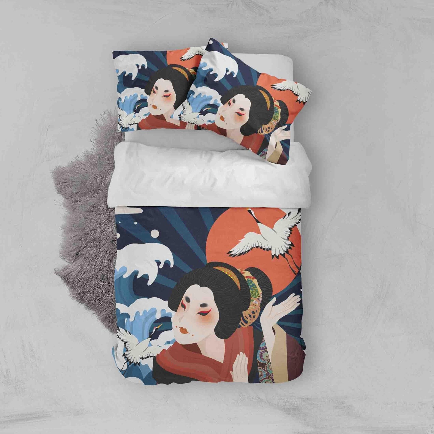 3D Abstract Kimono Beauty Quilt Cover Set Bedding Set Pillowcases 19