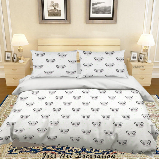 3D Cartoon Animal Panda Pattern Quilt Cover Set Bedding Set Duvet Cover Pillowcases WJ 6432
