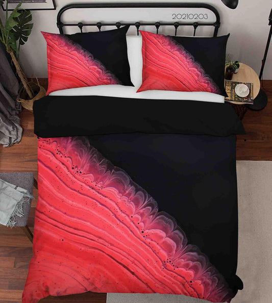3D Abstract Red Black Marble Quilt Cover Set Bedding Set Duvet Cover Pillowcases 69