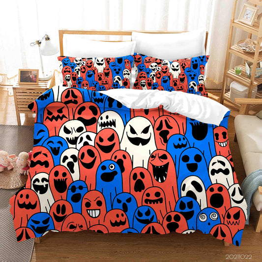 3D Abstract Ghost Graffiti Quilt Cover Set Bedding Set Duvet Cover Pillowcases 27
