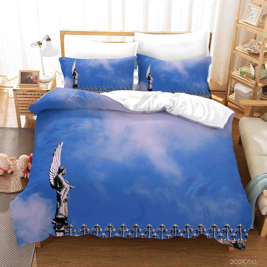 3D Art Sculpture Blue Sky Quilt Cover Set Bedding Set Duvet Cover Pillowcases 306