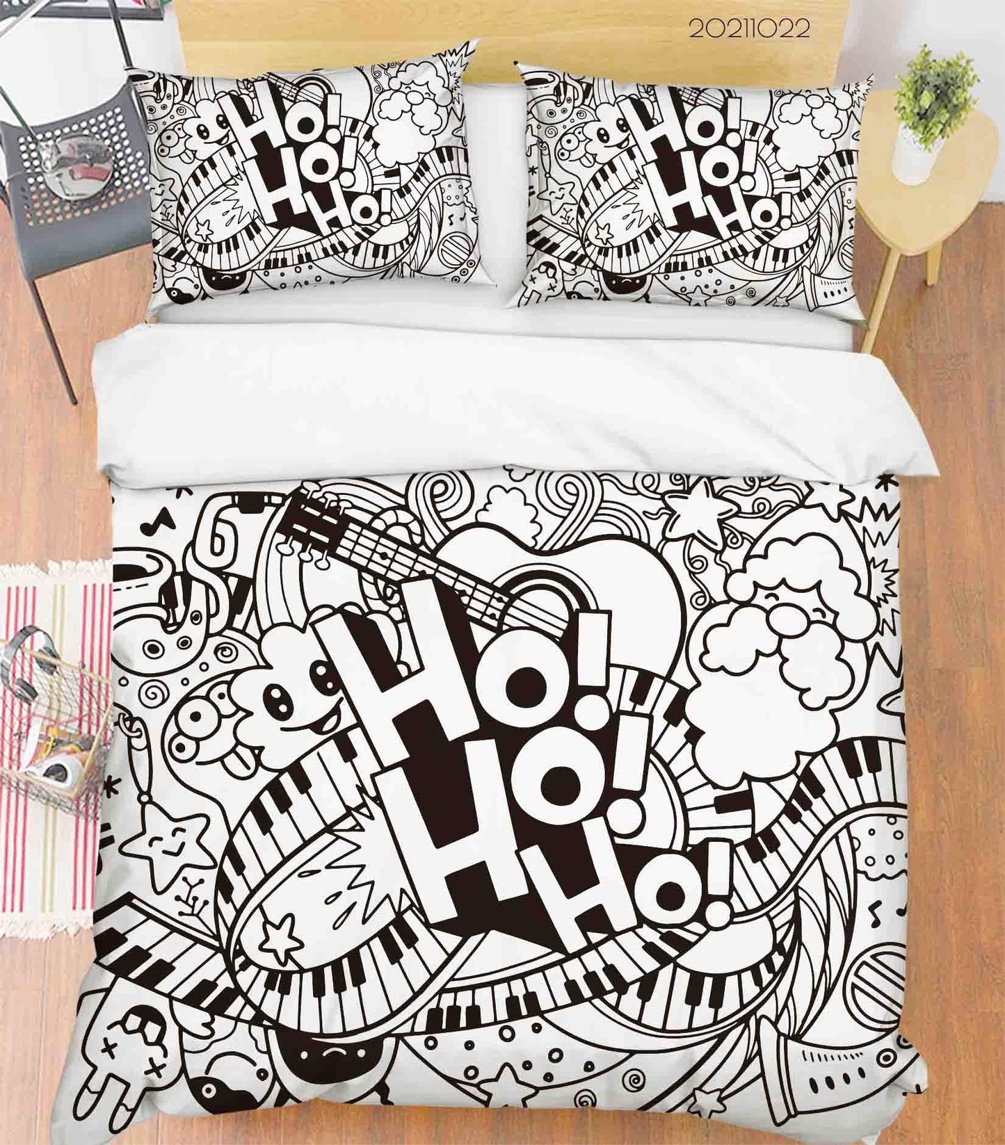 3D Abstract Cartoon Art Doodle Quilt Cover Set Bedding Set Duvet Cover Pillowcases 14