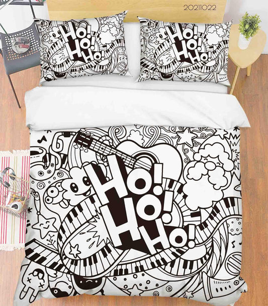 3D Abstract Cartoon Art Doodle Quilt Cover Set Bedding Set Duvet Cover Pillowcases 14