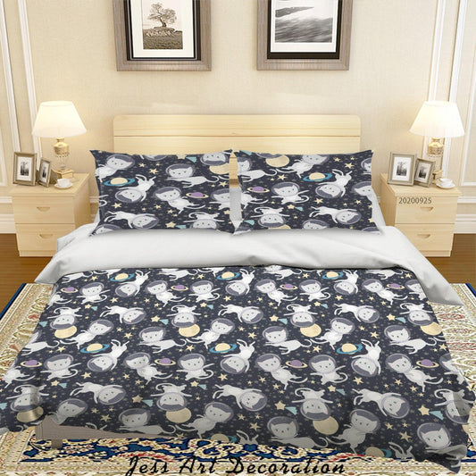 3D Cartoon Animal Cat Quilt Cover Set Bedding Set Duvet Cover Pillowcases WJ 6402