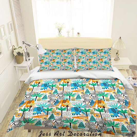 3D Abstract Hand Draw Cartoon Plant Nature Pattern Quilt Cover Set Bedding Set Duvet Cover Pillowcases WJ 3510