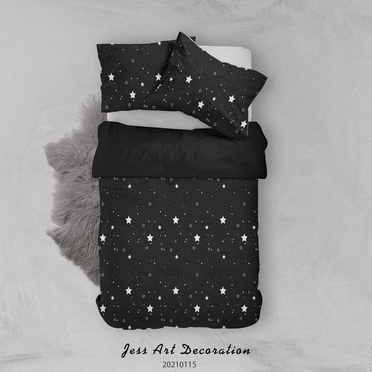 3D Black Sky Stars Quilt Cover Set Bedding Set Duvet Cover Pillowcases 98