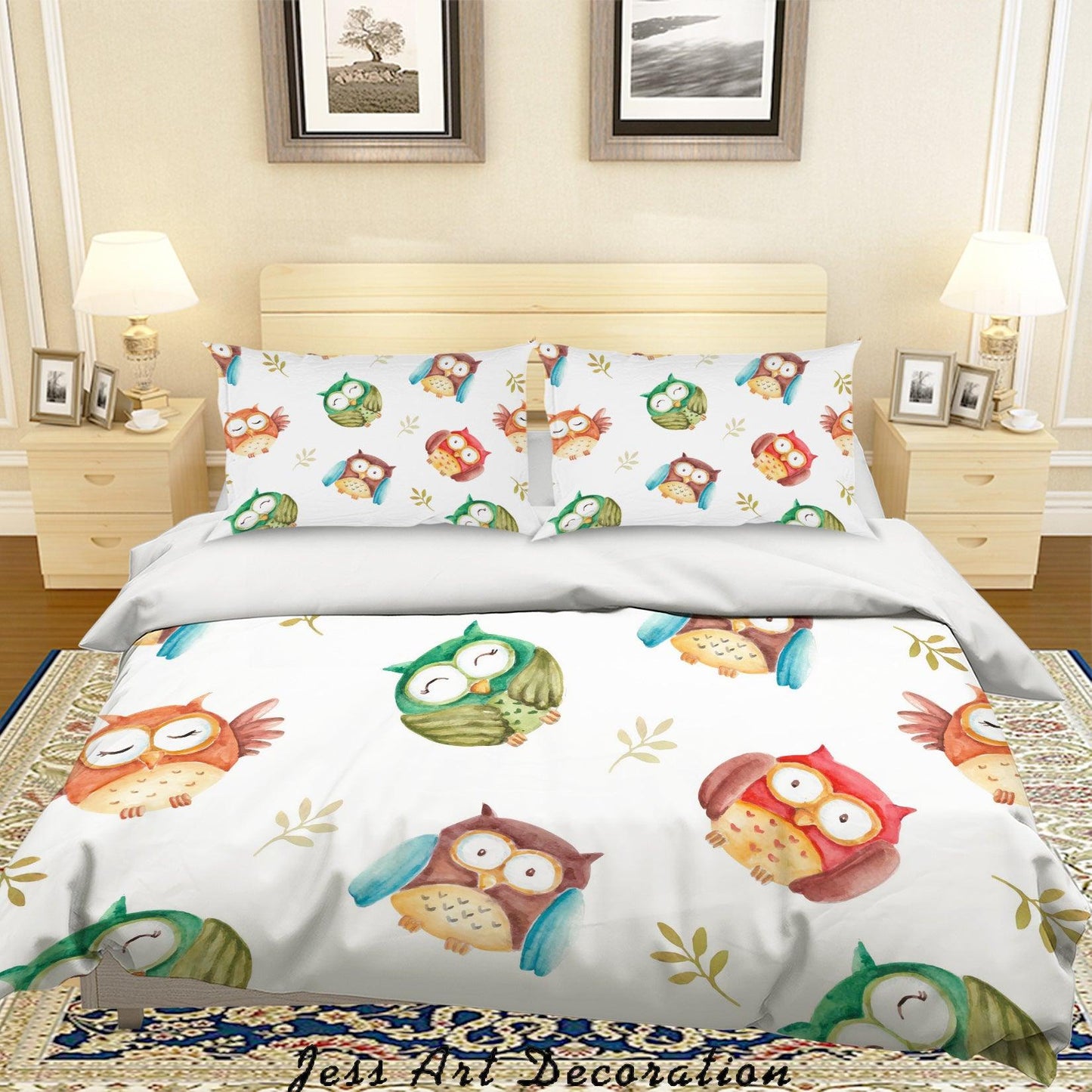 3D Cartoon Owls Quilt Cover Set Bedding Set Pillowcases 119