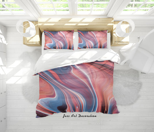 3D Abstract Pink Marble Quilt Cover Set Bedding Set Duvet Cover Pillowcases 44