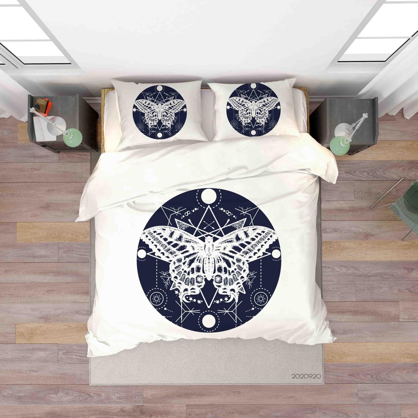 3D Butterfly Tattoo Geometrical Sign Quilt Cover Set Bedding Set Duvet Cover Pillowcases WJ 9152