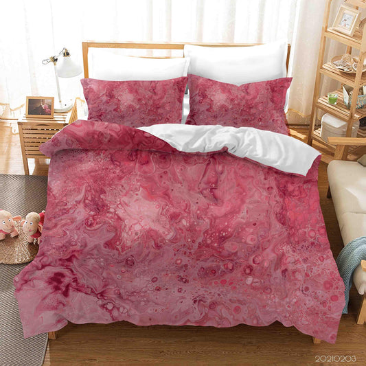 3D Abstract Red Marble Texture Quilt Cover Set Bedding Set Duvet Cover Pillowcases 100