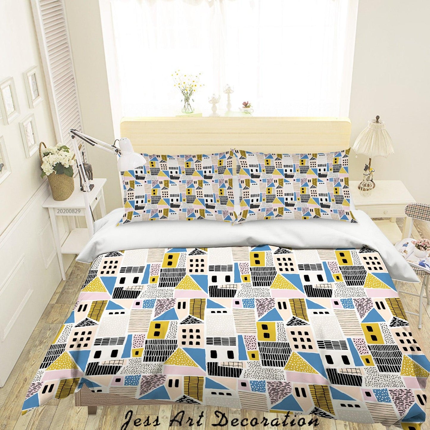 3D Abstract Hand Draw Cartoon Nature Pattern Quilt Cover Set Bedding Set Duvet Cover Pillowcases WJ 3525